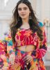 Multicolor Readymade Jacket Style Co- Ord Set In Print