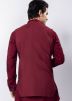 Maroon Embroidered Mens Nehru Jacket