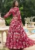 Maroon Digital Print Skirt Set In Georgette