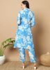 Readymade Blue Co-Ord Set In Floral Print