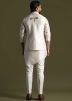 Cream Embroidered Kurta Pajama & Jacket