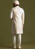 Cream Readymade Sherwani Set In Thread Embroidery