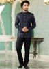 Navy Blue Readymade Mens Bandhgala Jodhpuri Suit In Art Silk