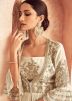 White Embroidered Jacket Style Skirt Set