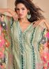 Green Embroidered Kaftan With Pant