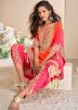 Orange Bandhej Print Kaftan With Pant In Crape