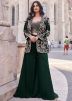 Bottle Green Embroidered Jacket Style Top Bottom