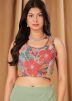 Readymade Sage Green Printed Top Bottom & Shrug