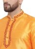 Yellow Embroidered Kurta Pajama For Men