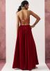 Red Zari Woven Tom & Bottom In Crape