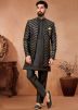 Black Embroidered Kurta Pajama With Jacket
