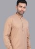 Light Brown Plain Mens Kurta Pajama
