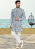 Blue Embroidered Indo Western Sherwani