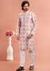 Pink Digital printed Mens Kurta Pajama