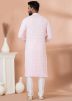 Pink Embroidered Kurta Pajama In Georgette