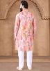 Multicolor Readymade Print Men Cotton Kurta Pajama 