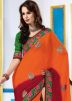 Shaded Orange and Maroon Georgette Saree