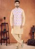 Golden Readymade Mens Nehru Jacket With Kurta Pajama