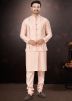 Pink Kurta Pajama With Embellished Nehru Jacket