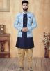 Blue Men Readymade Jacket Style Indowestern Sherwani