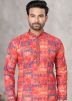 Multicolor Men Embroidered Kurta Pajama Set