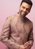 Brown Embroidered Silk Readymade Indowestern Sherwani