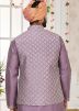 Purple Embroidered Men Nehru Jacket
