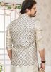 Men Grey Readymade Embroidered Nehru Jacket