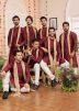 Groomsmen Maroon Mens Art Silk Kurta Pajama