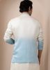 Shaded Blue Readymade Men Linen Nehru Jacket 