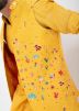 Yellow Readymade Embroidered Nehru Jacket In Silk