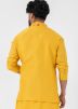 Yellow Readymade Embroidered Nehru Jacket In Silk