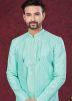 Turquoise Embroidered Jacket Style Indo Western Sherwani 