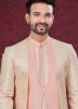Peach & Cream Embellished Indo Western Sherwani
