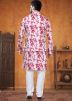 Pink Indo Western Sherwani With Dhoti