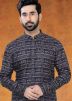 Black Kurta Pajama In Printed