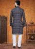 Black Kurta Pajama In Printed