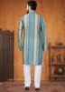 Multicolor Printed Kurta Pajama In Jacquard