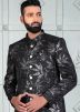 Black Woven Men Bandhgala Jodhpuri