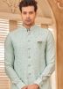 Green Kurta Pajama With Embroidered Nehru Jacket