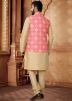 Golden Kurta Set With Nehru Jacket
