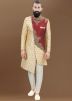 Cream Embroidered Indo Western Sherwani Set