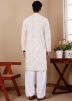 White Tie-Dye Print Men Kurta With Pajama