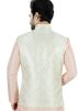 Baby Pink Kurta Pajama With Woven Nehru Jacket