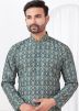 Grey Men Kurta Pajama In Digtal Print