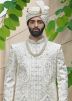 Off-White Sequin Embroidered Sherwani Set