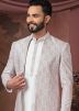 White Jacket Syle Embroidered Kurta Pant Set