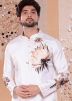Off White Printed Men Kurta With Pant