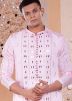 Pink Mirror Work Men Kurta With Pant