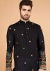 Black Thread Embroidered Kurta In Viscose Silk